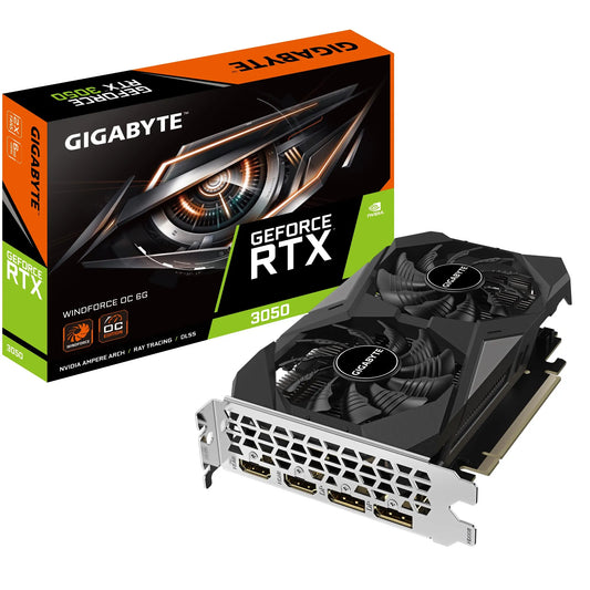 Gigabyte nVidia GeForce RTX™ 3050 WINDFORCE OC V2 6G, 1477 MHz, CUDA 2304, 14000 MHz, GDDR6, 96 b...