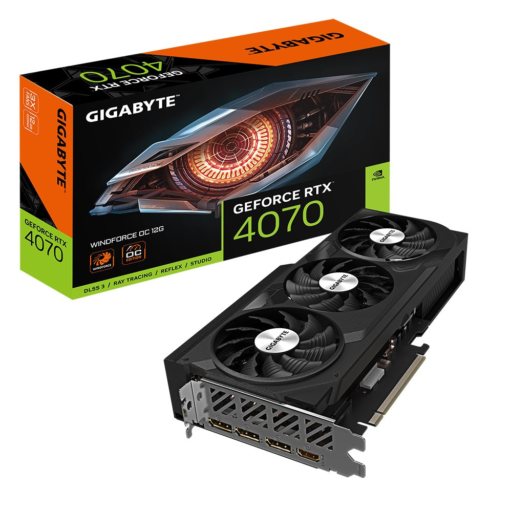 Gigabyte GeForce RTX™ 4070 WINDFORCE OC 12G, 2490 MHz, CUDA 5888, 21 Gbps, GDDR6, 192 bit, PCI-E...