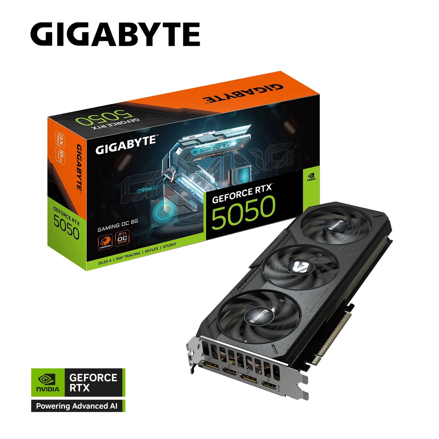 Gigabyte GeForce RTX™ 5050 GAMING OC 8G, 20 Gbps, GDDR6, 128 bit, PCI-E 5.0, DirectX 12 API, PSU...
