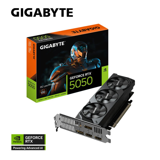Gigabyte GeForce RTX™ 5050 OC Low Profile 8G, 20 Gbps, GDDR6, 128 bit, PCI-E 5.0, DirectX 12 API,...