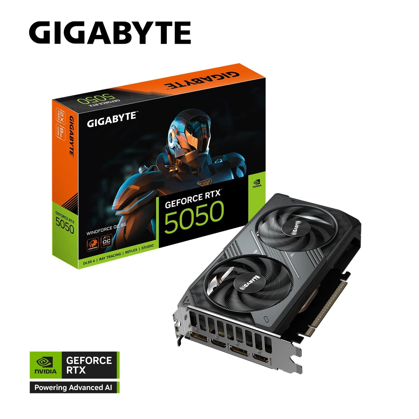 Gigabyte GeForce RTX™ 5050 WINDFORCE OC 8G, 20 Gbps, GDDR6, 128 bit, PCI-E 5.0, DirectX 12 API, P...