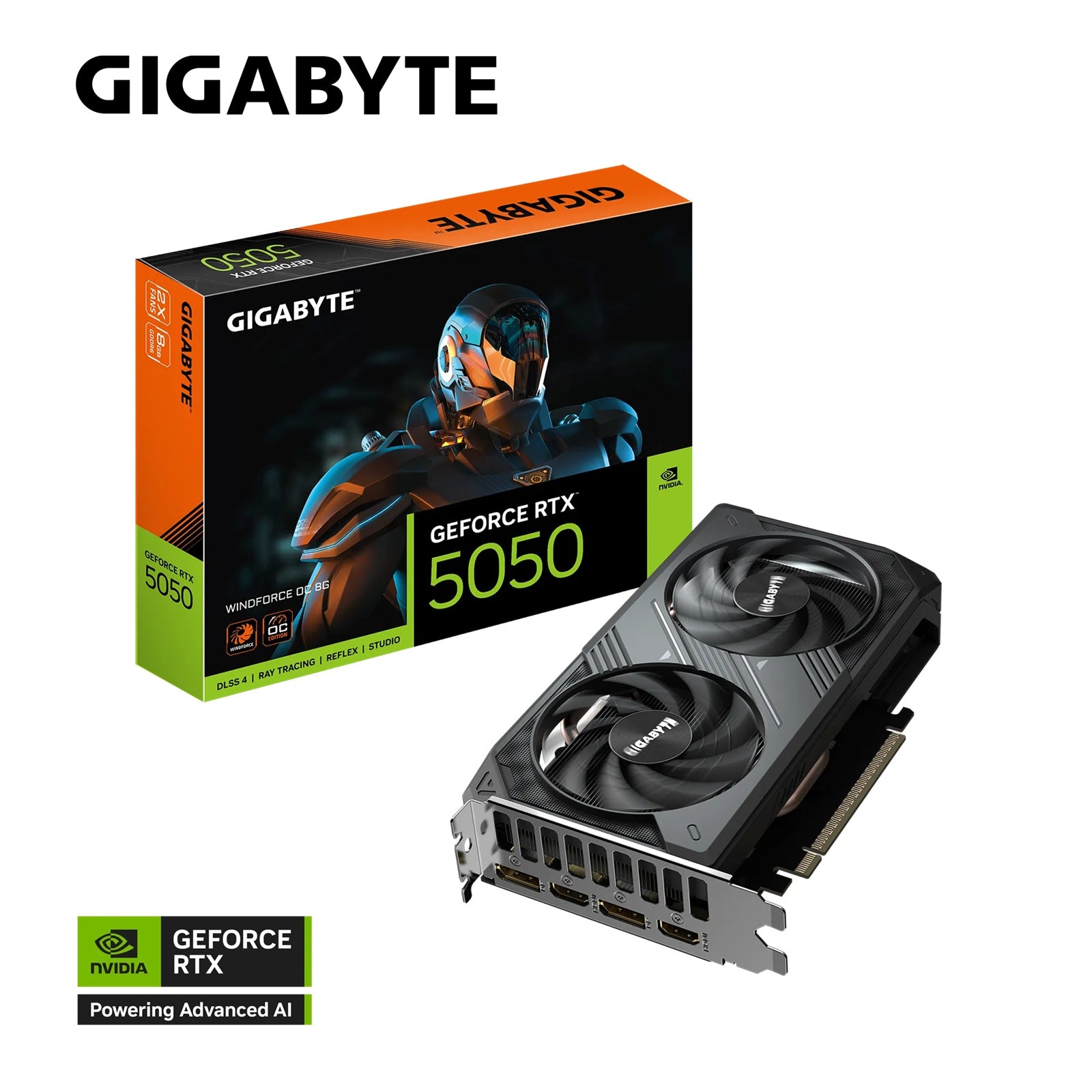Gigabyte GeForce RTX™ 5050 WINDFORCE OC 8G, 20 Gbps, GDDR6, 128 bit, PCI-E 5.0, DirectX 12 API, P...