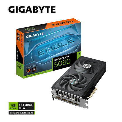 Gigabyte GeForce RTX™ GV-N5060EAGLEMAX OC-8GD, GDDR7, 2550MHz, 3840CUDA, 28Gbps, PCI-E 5.0, PSU 5...