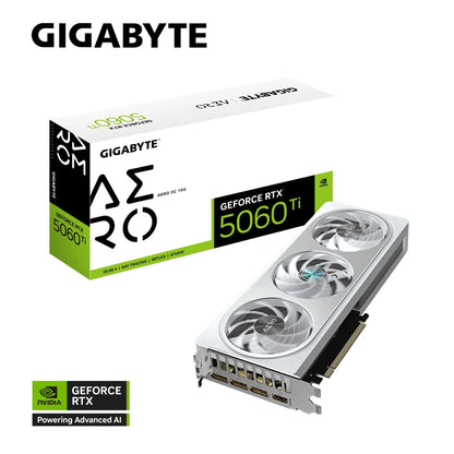 Gigabyte GeForce RTX™ 5060 Ti AERO OC 16G, 2647 MHz, CUDA TBD, 28 Gbps, GDDR7, 128 bit, PCI-E 5.0...