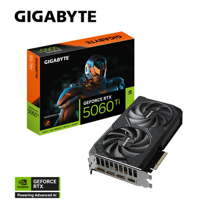 Gigabyte GeForce RTX™ 5060 Ti WINDFORCE 16G, 2572 MHz, CUDA TBD, 28 Gbps, GDDR7, 128 bit, PCI-E 5...