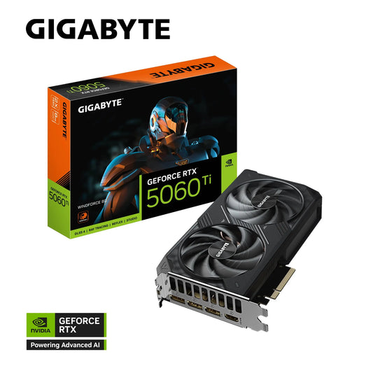 Gigabyte GeForce RTX™ 5060 Ti WINDFORCE 8G, 2572 MHz, CUDA TBD, 28 Gbps, GDDR7, 128 bit, PCI-E 5....