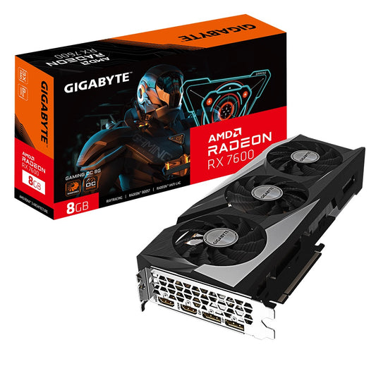 Gigabyte AMD Radeon™ RX 7600 GAMING OC 8G 1.0 Video Card, 18 Gbps, GDDR6, 128 bit, PCI-E 4.0, PSU...