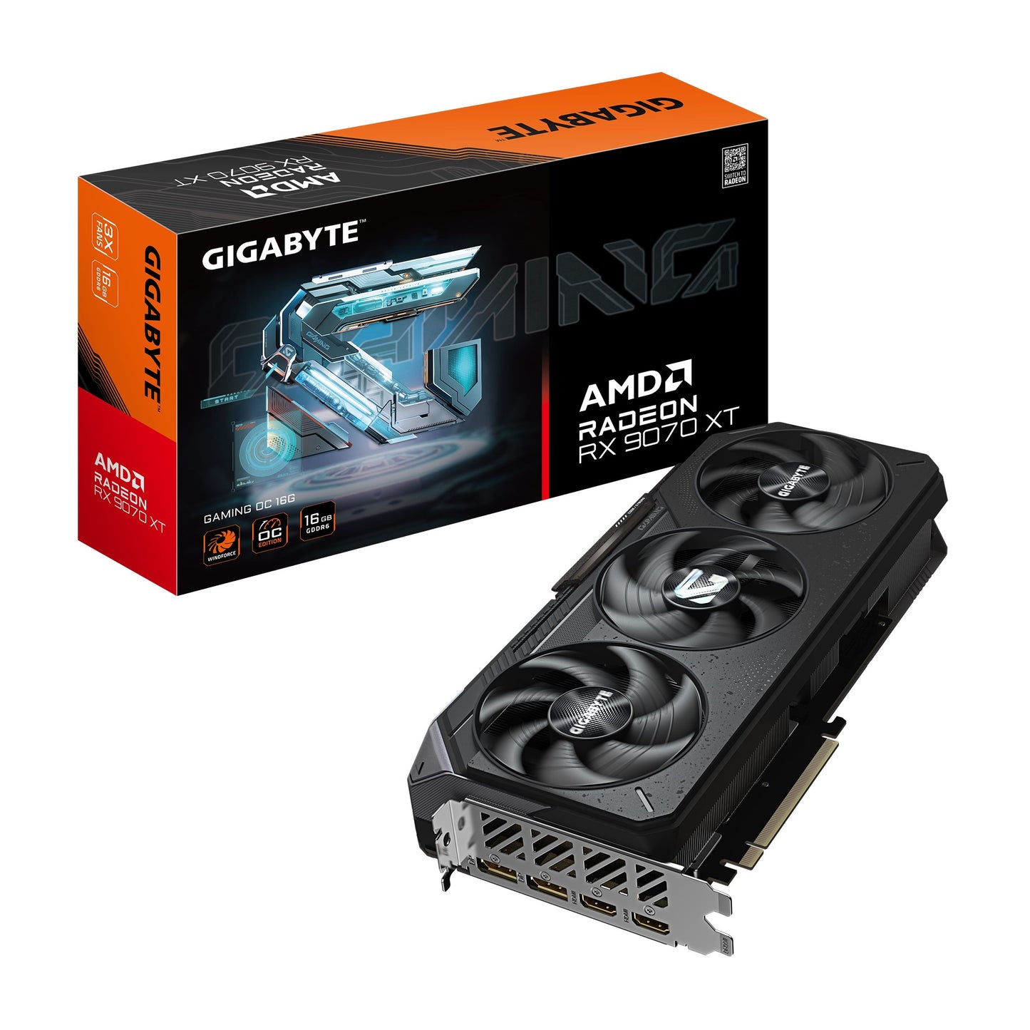 Gigabyte Radeon™ RX 9070 XT GAMING OC 16G, 20 Gbps, GDDR6, 256 bit, PCI-E 5.0, PSU 850W, 8 pin*3,...