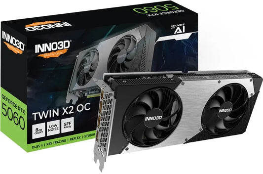 INNO3D nVidia GeForce RTX 5060 TWIN X2 OC 8GB GDDR7, 2527MHz Boost Clock, RAM 28Gbps, 3xDP, 1xHDM...
