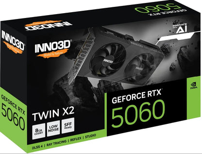 INNO3D nVidia GeForce RTX 5060 TWIN X2 8GB GDDR7, 2497MHz Boost Clock, RAM 28Gbps, 3xDP, 1xHDMI 2... - Image 2