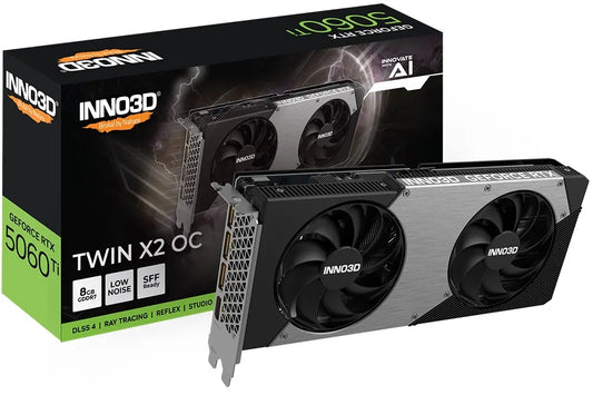 INNO3D nVidia GeForce RTX 5060 Ti TWIN X2 OC 8GB GDDR7, 2602MHz Boost Clock, RAM 28Gbps, 3xDP, 1x...