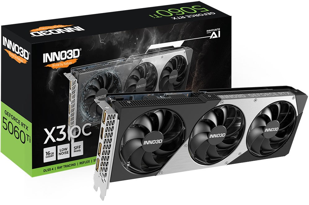INNO3D nVidia GeForce RTX 5060 Ti TWIN X3 OC 16GB GDDR7, 2602MHz Boost Clock, RAM 28Gbps, 3xDP, 1...
