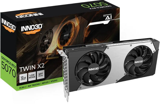 INNO3D nVidia GeForce RTX 5070 TWIN X2 12GB GDDR7 2512 MHz Boost Clock, RAM 28 Gbps, 3x DP, 1xHDM...