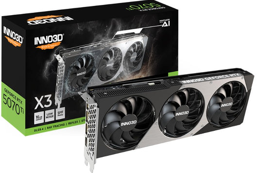 INNO3D nVidia GeForce RTX 5070 TI X3 16GB GDDR7 2452 MHz Boost Clock, RAM 28 Gbps, 3x DP, 1xHDMI...