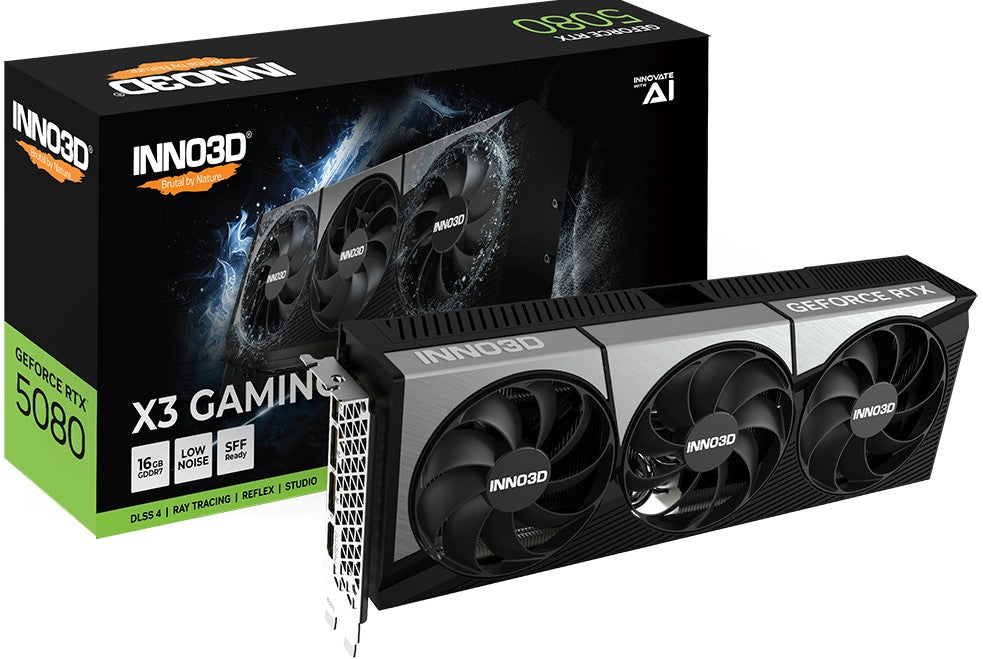 INNO3D nVidia GeForce RTX 5080 X3 GAMING OC 16GB GDDR7 2700MHz Boost Clock, RAM 30Gbps, 3xDP, 1xH...