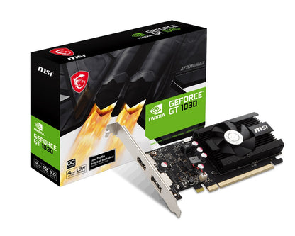 MSI nVidia GeForce GT 1030 4GD4 LP OC Video Card, PCI-e 3.0, 1430 MHz Boost Clock,  1x HDMI 2.0,...