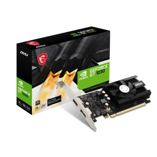 MSI nVidia GeForce GT 1030 4GD4 LP OC Video Card, PCI-e 3.0, 1430 MHz Boost Clock,  1x HDMI 2.0,...