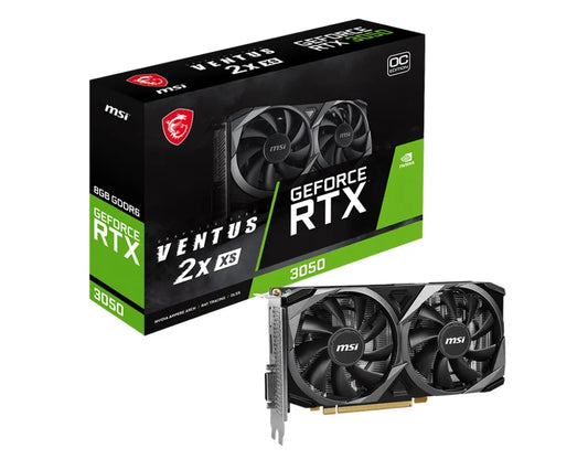 MSI nVidia Geforce RTX 3050 VENTUS 2X XS 8G OC Video Card, 1807 MHz Boost Clock, GDDR6, PCI-E 4.0...