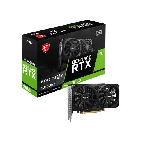 MSI nVidia GeForce RTX 3050 VENTUS 2X E 6G OC, Boost: 1492 MHz, CUDA 2304 Units, 6GB GDDR6, HDMI...