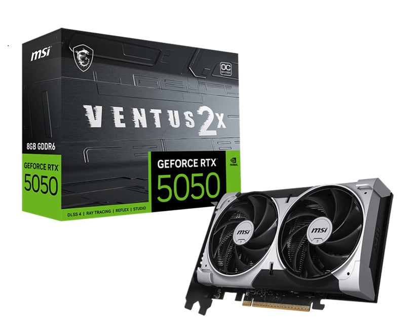 MSI nVidia GeForce RTX 5050 8G VENTUS 2X OC, Boost: 2560 MHz, CUDA 2560 Units, 8GB GDDR6, HDMI™ x...