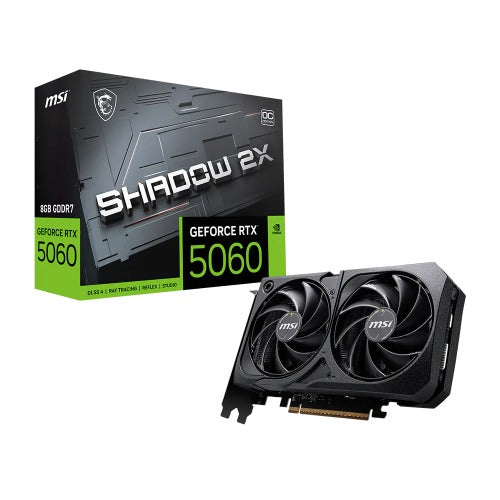 MSI nVidia GeForce RTX 5060 8G SHADOW 2X OC, PCI Express® Gen 5 x16, Boost: 2527 MHz, CUDA 3840 U...