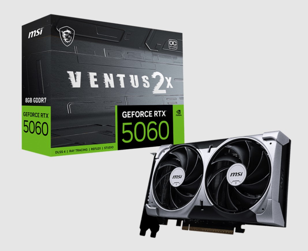 MSI nVidia GeForce RTX 5060 8G VENTUS 2X OC, PCI Express® Gen 5 x16, Boost: 2527 MHz, CUDA 3840 U...