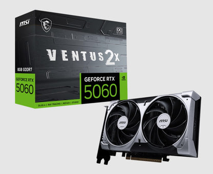 MSI nVidia GeForce RTX 5060 8G VENTUS 2X OC, PCI Express® Gen 5 x16, Boost: 2527 MHz, CUDA 3840 U...