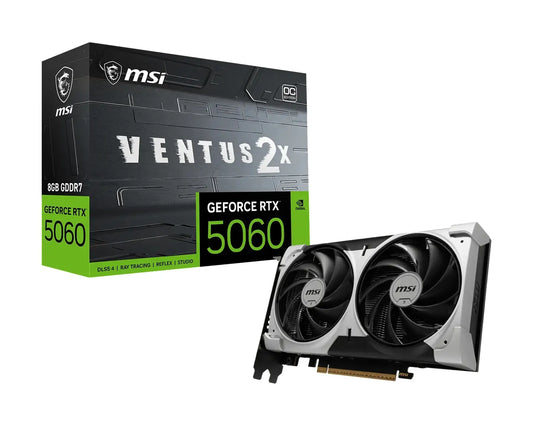 MSI nVidia GeForce RTX™ 5060 8G VENTUS 2X OC V1, GDDR7, 128-bit, 2527 MHz Boost, PCIe 5.0 x16, 38...