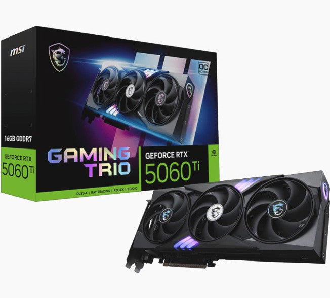 MSI nVidia GeForce RTX™ 5060 Ti 16G GAMING TRIO OC, PCI Express® Gen 5x16, Boost: 2647 MHz, CUDA...