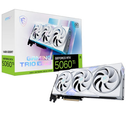 MSI nVidia GeForce RTX™ 5060 Ti 16G GAMING TRIO OC WHITE, PCI Express® Gen 5x16, Boost: 2647 MHz,...