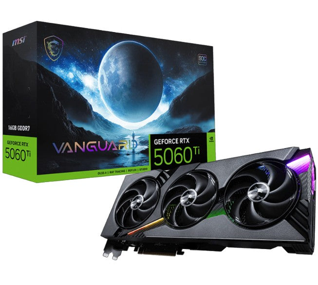 MSI nVidia GeForce RTX™ 5060 Ti 16G VANGUARD SOC, PCI Express® Gen 5 x16, Boost: 2692 MHz, CUDA 4...