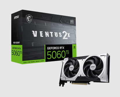 MSI nVidia GeForce RTX™ 5060 Ti 8G VENTUS 2X OC PLUS, PCI Express® Gen 5 x16, Boost: 2602 MHz, CU...