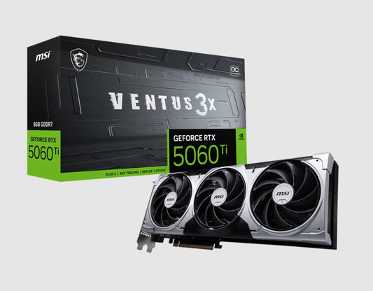 MSI nVidia GeForce RTX™ 5060 Ti 8G VENTUS 3X OC, PCI Express® Gen 5 x 16, Boost: 2602 MHz, CUDA 4...