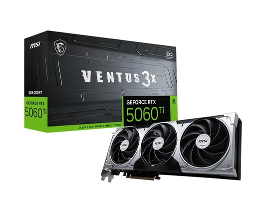 MSI nVidia GeForce RTX™ 5060 Ti 8G VENTUS 3X OC, PCI Express® Gen 5 x 16, Boost: 2602 MHz, CUDA 4...