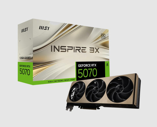 MSI nVidia GeForce RTX™ 5070 12G INSPIRE 3X OC, PCI Express® Gen 5, Boost: 2542 MHz, CUDA 6144 Un...