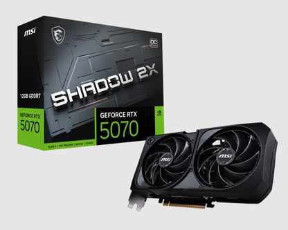 MSI nVidia GeForce RTX™ 5070 12G SHADOW 2X OC, PCI Express® Gen 5, Boost: 2542 MHz, CUDA 6144 Uni...