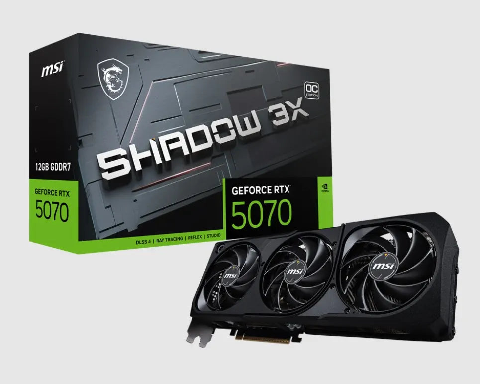 MSI nVidia GeForce RTX™ 5070 12G SHADOW 3X OC, PCI Express® Gen 5, Boost: 2542 MHz, CUDA 6144 Uni...
