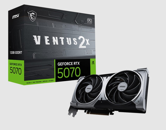 MSI nVidia GeForce RTX™ 5070 12G VENTUS 2X OC, PCI Express® Gen 5, Boost: 2542 MHz, CUDA 6144 Uni...