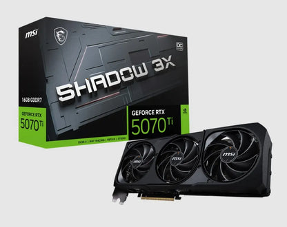 MSI nVidia GeForce RTX™ 5070 Ti 16G SHADOW 3X OC, PCI Express® Gen 5, Boost: 2482 MHz, CUDA 8960...