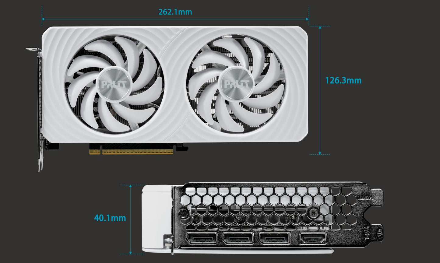 PALIT RTX5060 WHITE OC 8GB GDDR7 128bit 3-DP HDMI NE75060U19P1-GB2063M - Video/Graphics Cards - Image 3