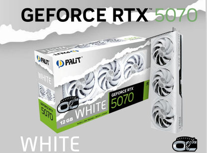 PALIT RTX5070 WHITE OC 12GB GDDR7 192bit 3-DP HDMI NE75070U19K0-GB2050W - Video/Graphics Cards