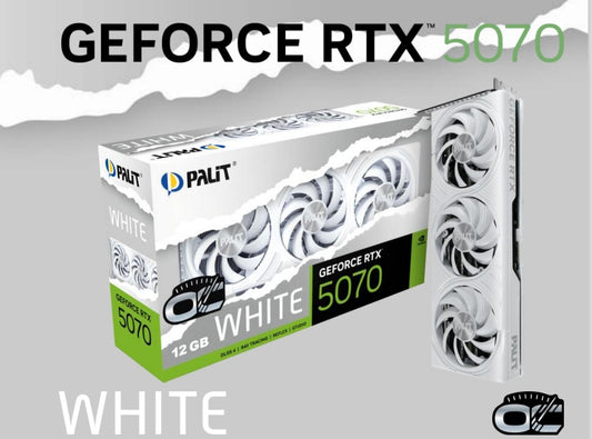 PALIT RTX5070 WHITE OC 12GB GDDR7 192bit 3-DP HDMI NE75070U19K0-GB2050W - Video/Graphics Cards