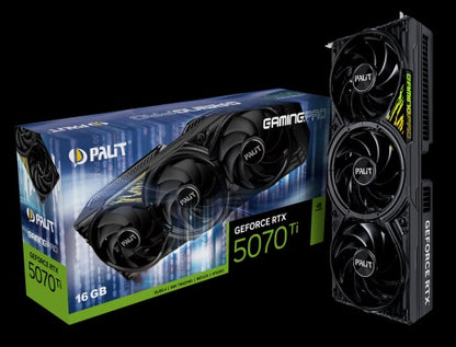 PALIT RTX5070Ti GAMINGPRO 16GB GDDR7 256bit 3-DP HDMI V1 NE7507T019T2-GB2031Y - Video/Graphics Cards