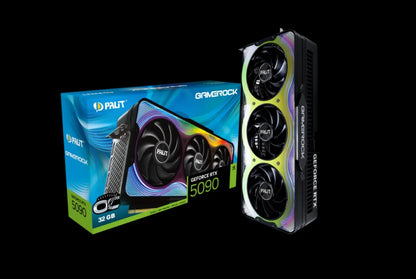 PALIT RTX5090 GAMEROCK OC 32GB GDDR7 512bit 3-DP HDMI ARGB NE75090S19R5-GB2020G - Video/Graphics...
