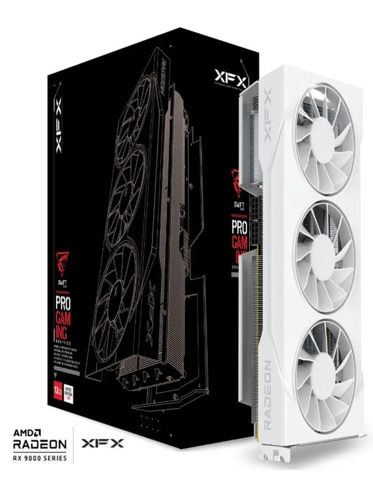 XFX Swift AMD Radeon RX 9070GRE White Triple Fan Gaming Edition with 12GB GDDR6 HDMI 3xDP, AMD RD...