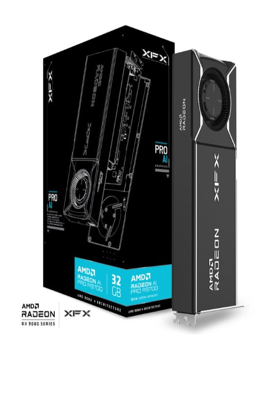 XFX AMD Radeon AI Pro R9700 Blower 32GB GDDR6 4xDP, AMD RDNA™ 4 (RX-97XPROAIY) - Video/Graphics C...