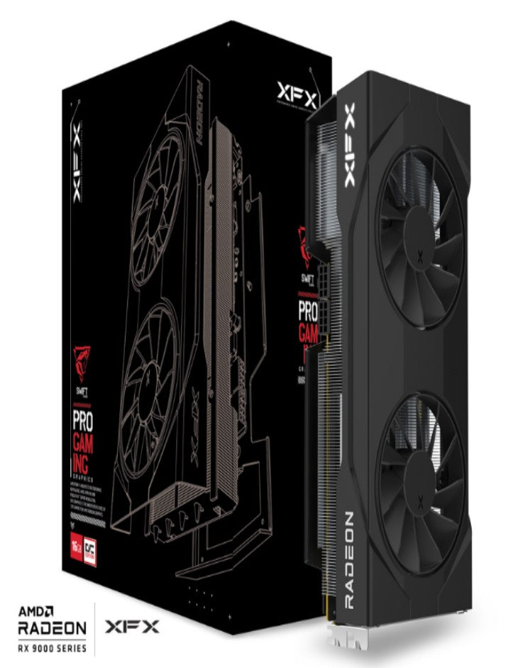 XFX Swift AMD Radeon RX 9070 OC Dual Fan Gaming Edition with 16GB GDDR6 HDMI 3xDP, AMD RDNA™ 4 (R...