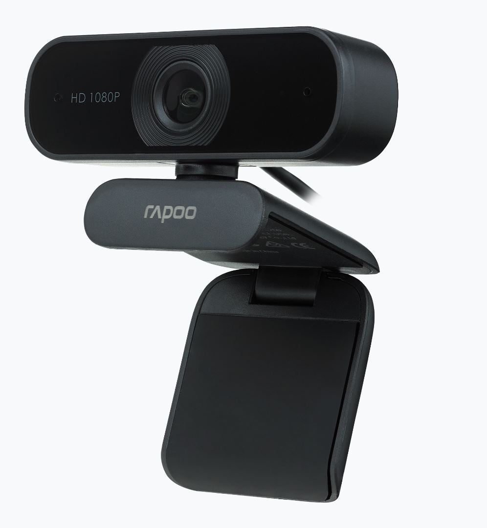RAPOO C260 Webcam FHD 1080P/HD720P, USB 2.0, 95 degrees Wide Angle, Autofocus, Noise cancelling Mic. - Ideal for TEAMS, Zoom