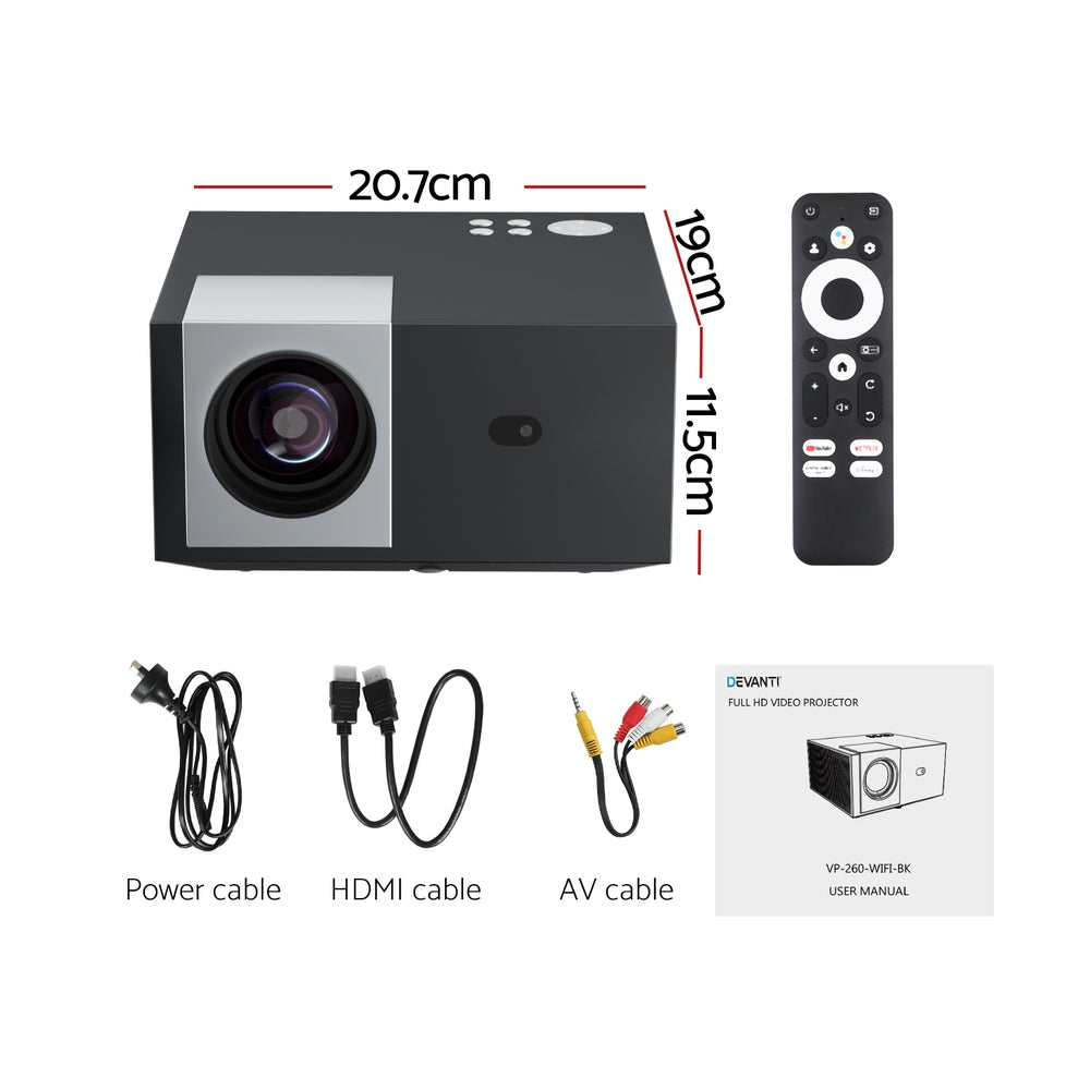 Devanti Video Project 4K 1080P Official Google TV 5G Wifi Home Cinema - Image 2