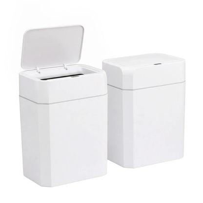 Artiss Rubbish Bin 12L 2-Pack Sensor Kitchen Automatic Motion Touchless White - Image 2